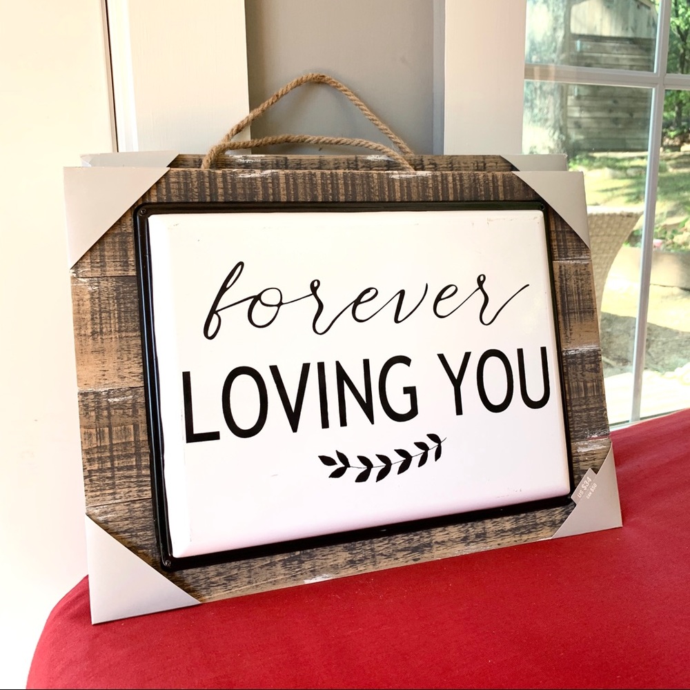 NWT handmade shabby chic wood and metal sign